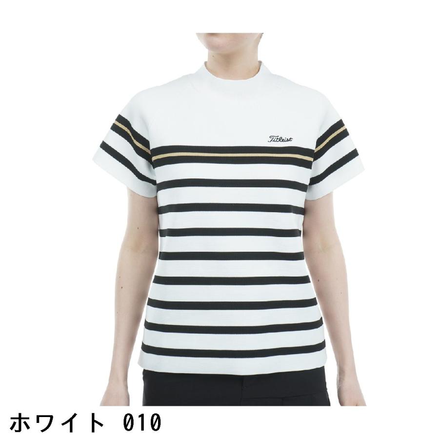 Titleist（タイトリスト） ミラノリブボーダー モックネックニット半袖