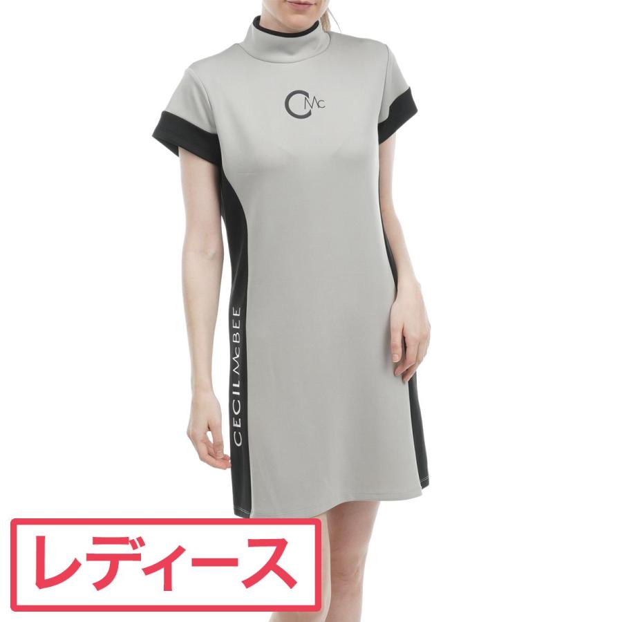 セシルマクビー グリーン CECIL McBEE green バイカラーモックネック 