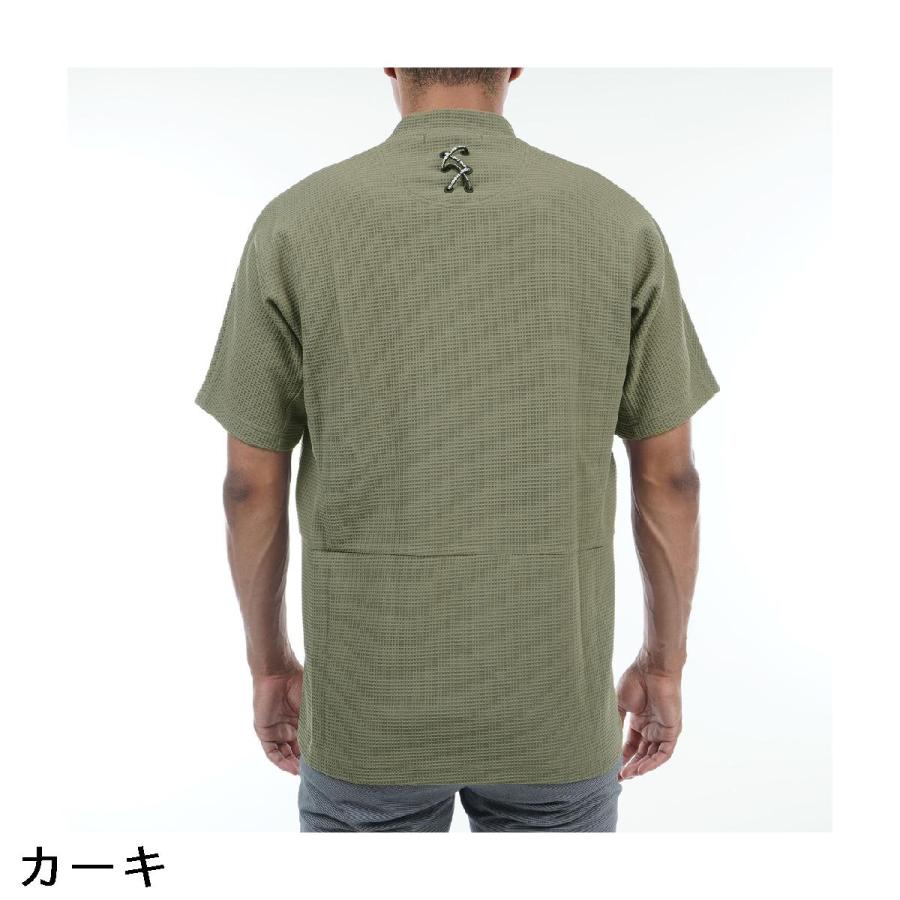しん　ラッセルノ russeluno ネックモック　半袖シャツ Russeluno ラッセルノ Golf ワッフル モックネック半袖シャツ