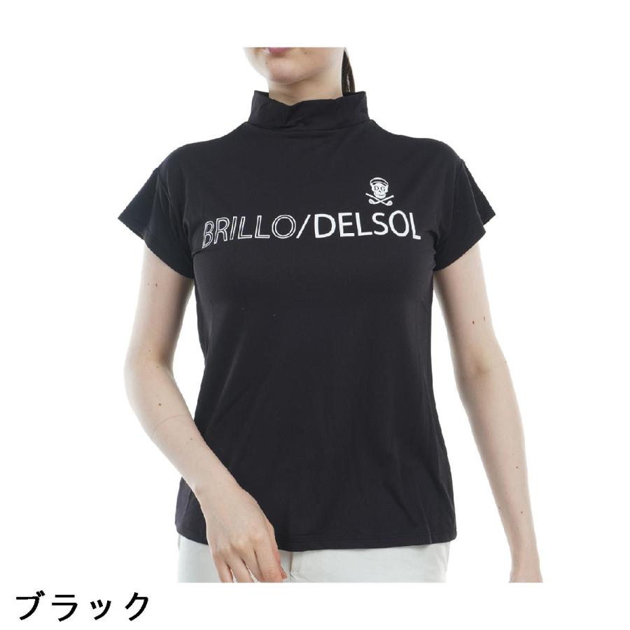 デルソルゴルフ DELSOL GOLF フロントロゴ フレンチスリーブモックネック半袖シャツ レディス｜gdoshop｜02