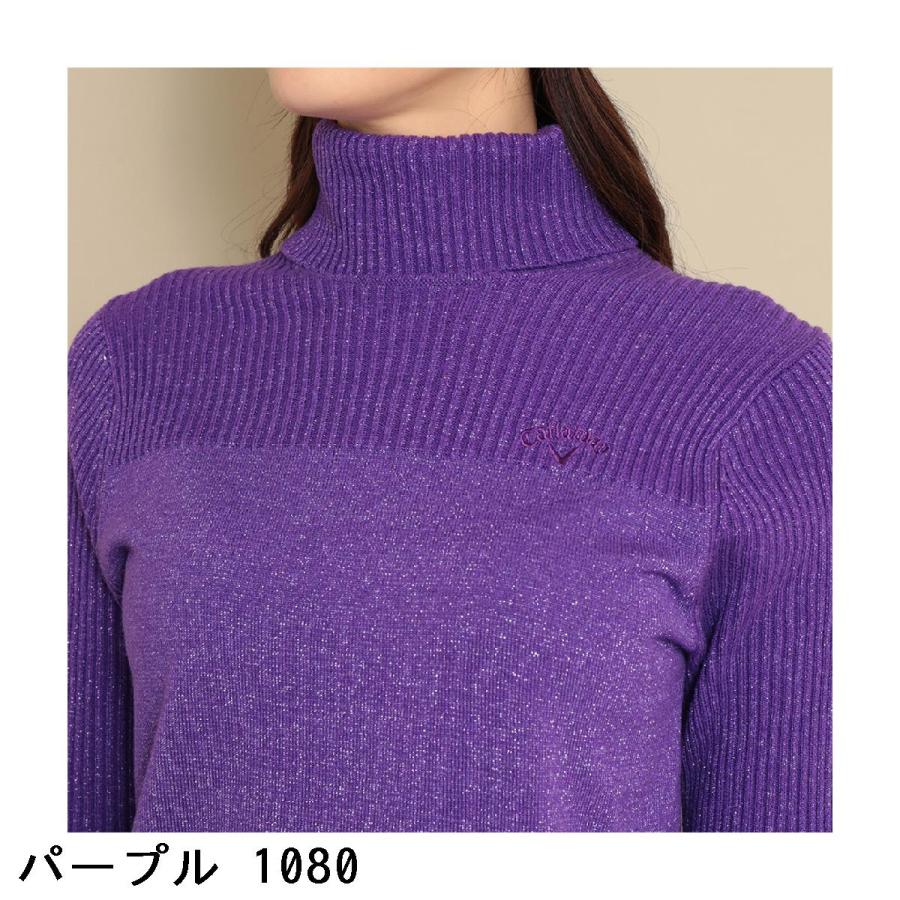 Callaway タートルネック リブ ラメ ニット ゴルフウェア Callaway キャロウェイゴルフ Golf タートルネック リブ ラメ