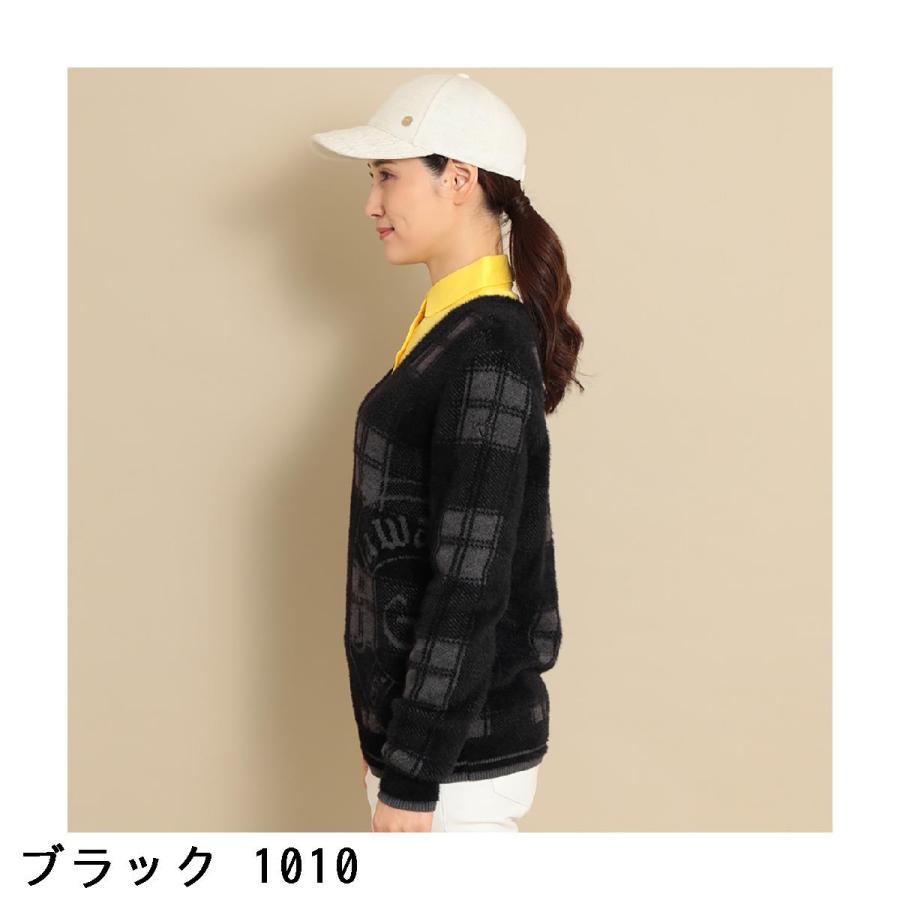 【Callaway（キャロウェイ）】チェックジャカードVネックヘアリーニット チェックジャカードVネックヘアリーニット - メガスポーツ公式