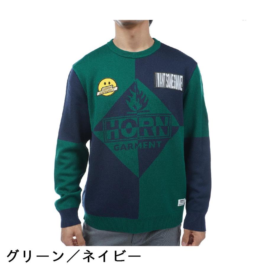 新品未使用HORN GARMENT ホーンガーメント　ニット HORN GARMENT ホーンガーメント クルーネックセーター 0 - d セーター