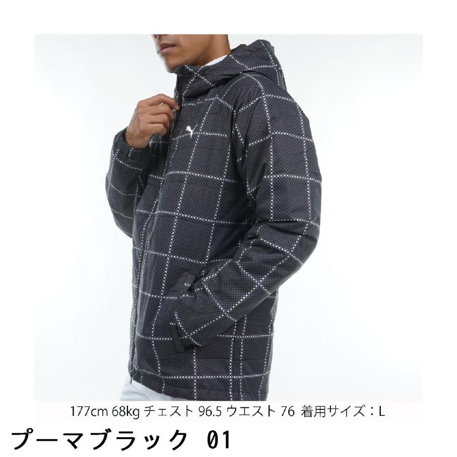 PUMA プーマ ストレッチ クラシカルチェック フルジップ中綿パーカー 