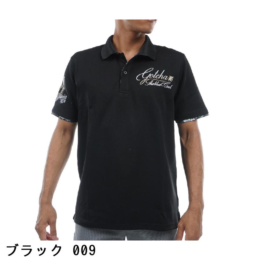 GOTCHA GOLF ガッチャゴルフ ブラックボタニカルシャイニング半袖
