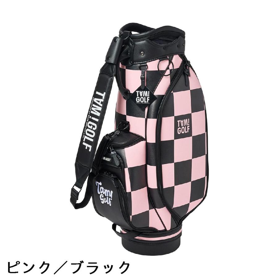 【新品タグ付】23区GOLF ピンク ロゴチェックバッグ バックスピン BACK SPIN! TAM！GOLF CHECKERED ツアーキャディバッグ
