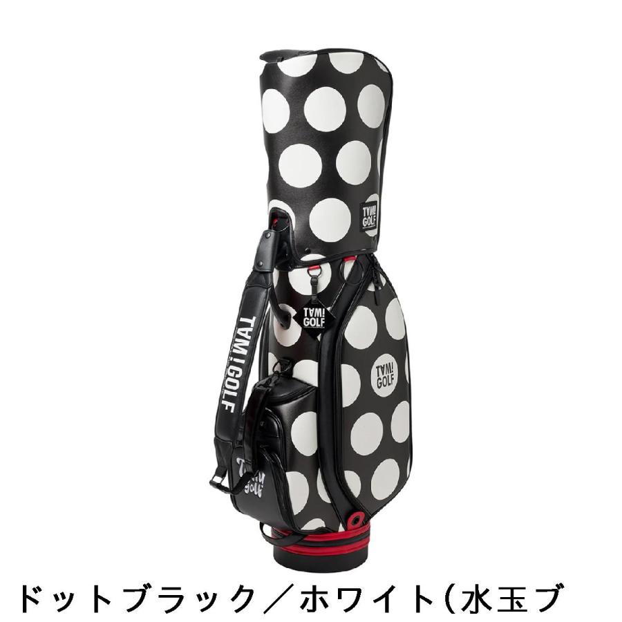 Black&White ドット柄キャディバッグ美品 デサントゴルフ レディース キャディバッグ(8.5型) グラフィック