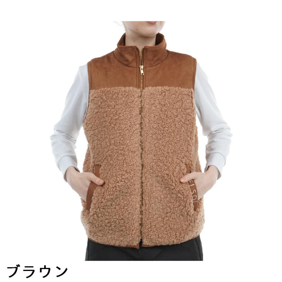 デルソルゴルフ DELSOL GOLF スエード×ボア ジップベスト ゴルフウェア