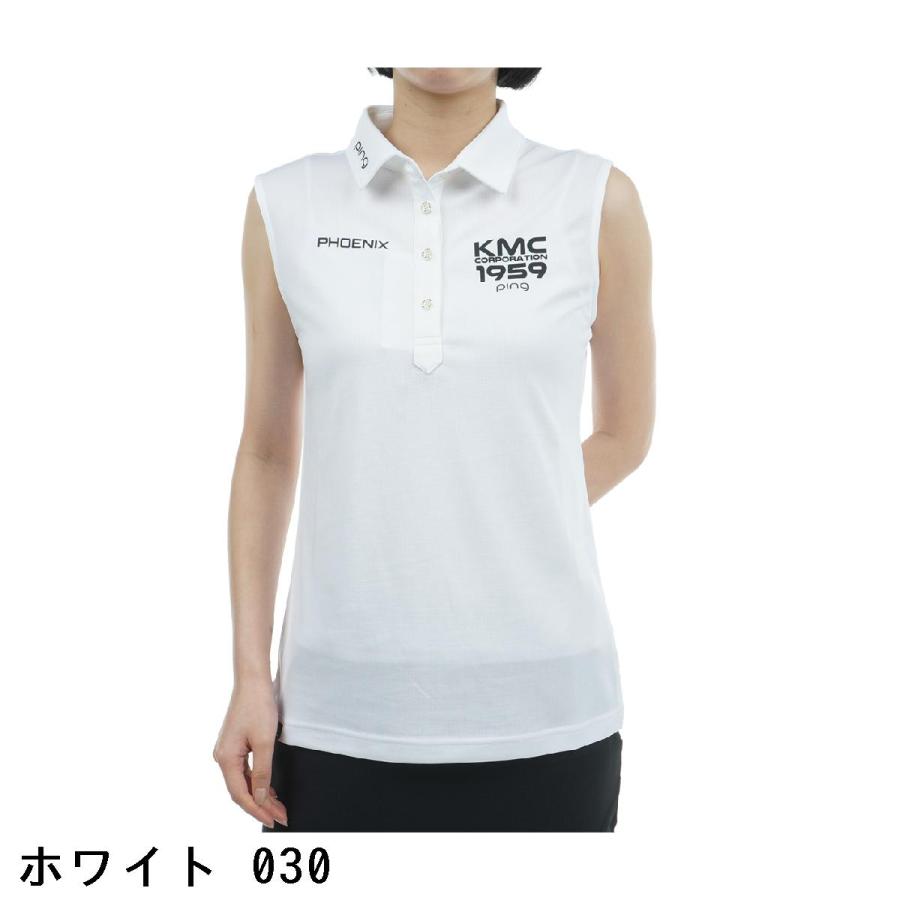 PING（ピン） ストレッチメッシュ 鹿の子 ノースリーブポロシャツ