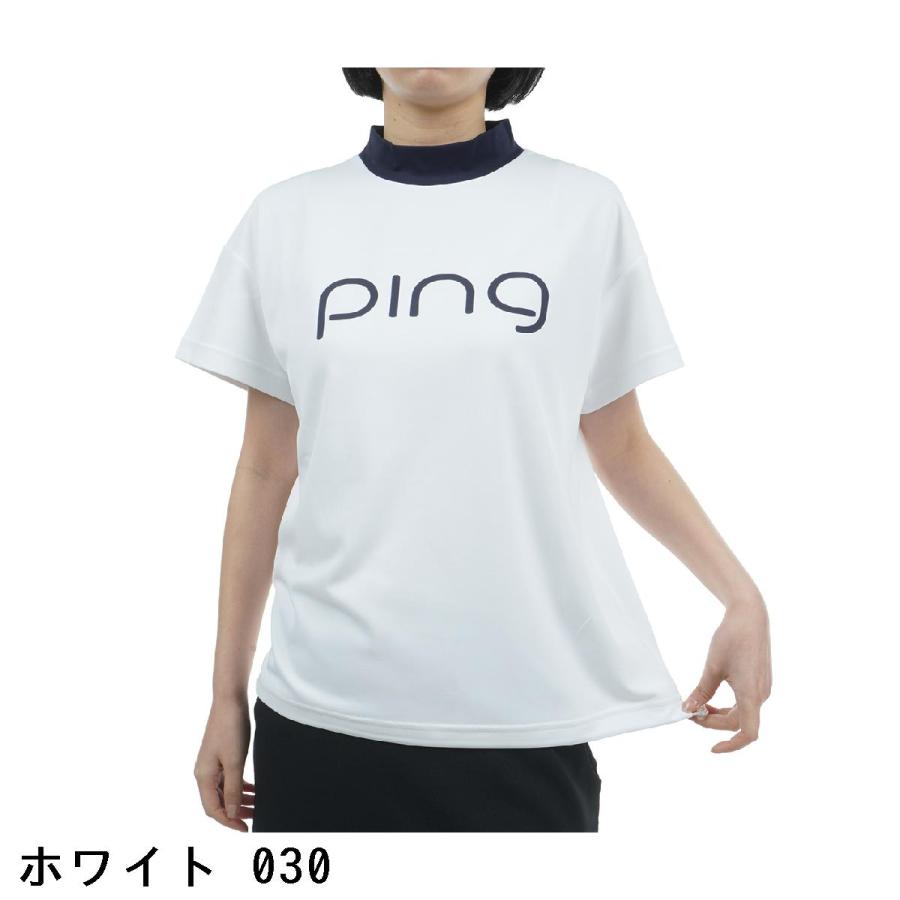 ピン PING 配色切り替えハイネック半袖シャツ レディス｜gdoshop｜02