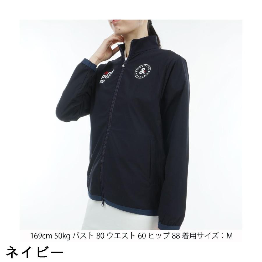 and per se/アンパスィ ゴルフアウター レディースMサイズ ネイビー