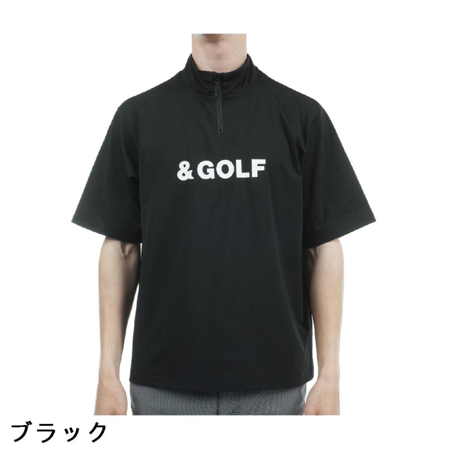 アンパスィ and per se & GOLF ストレッチ シャークドビー ハーフジップ半袖Tシャツ｜gdoshop｜03