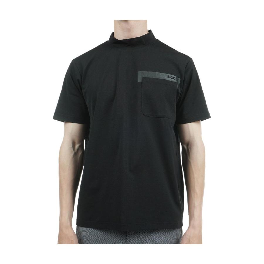 アンパスィ　and per se & GOLF　ストレッチ シャークドビー モックネック半袖Tシャツ and per se（アンパスィ） & GOLF ストレッチ シャークドビー モック