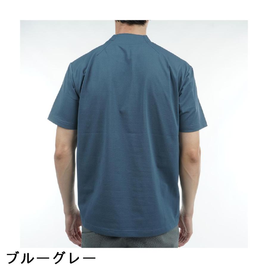 アンパスィ　and per se & GOLF　ストレッチ シャークドビー モックネック半袖Tシャツ and per se（アンパスィ） & GOLF ストレッチ シャークドビー モック