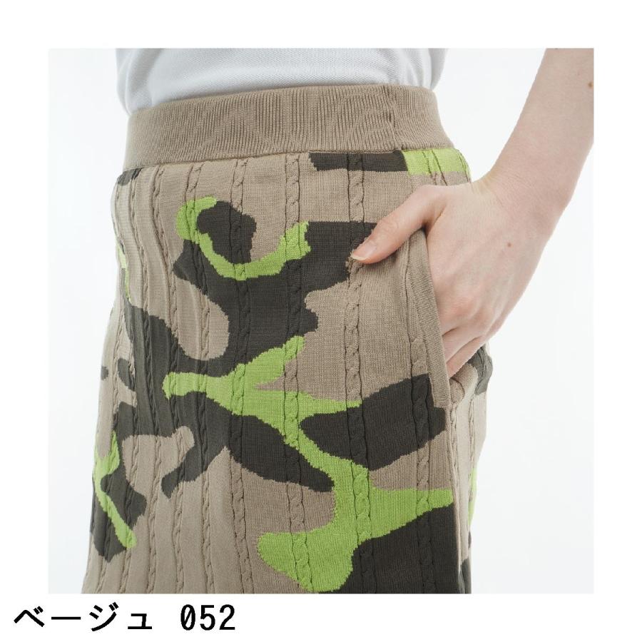 ROSASEN ストライプフード付きセータースカートセット Rosasen（ロサーセン） カモフラジャカード ケーブルエコ ニット