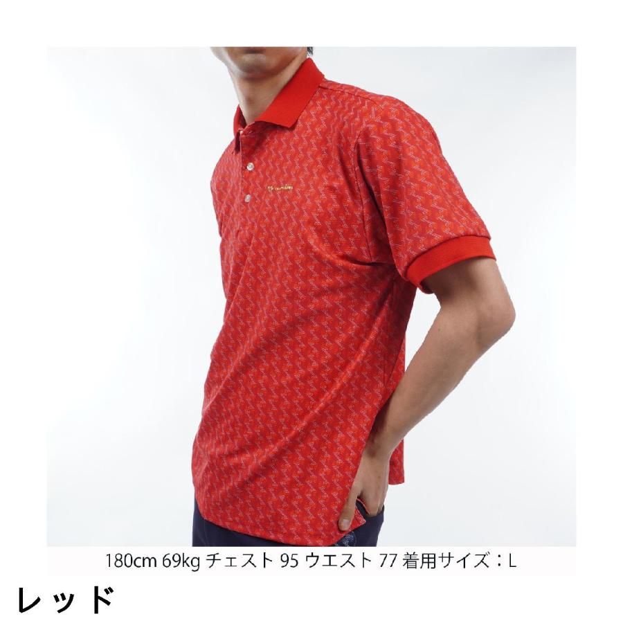 日本製ゴルフウェア【Resurrection】プリント半袖ポロシャツS