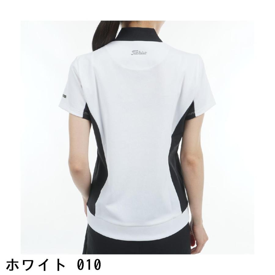 【即発送】ゴルフ レディース タイトリスト トップス シャツ 半袖（Sサイズ） Titleist（タイトリスト） ストレッチ 鹿の子 モックネック半袖シャツ