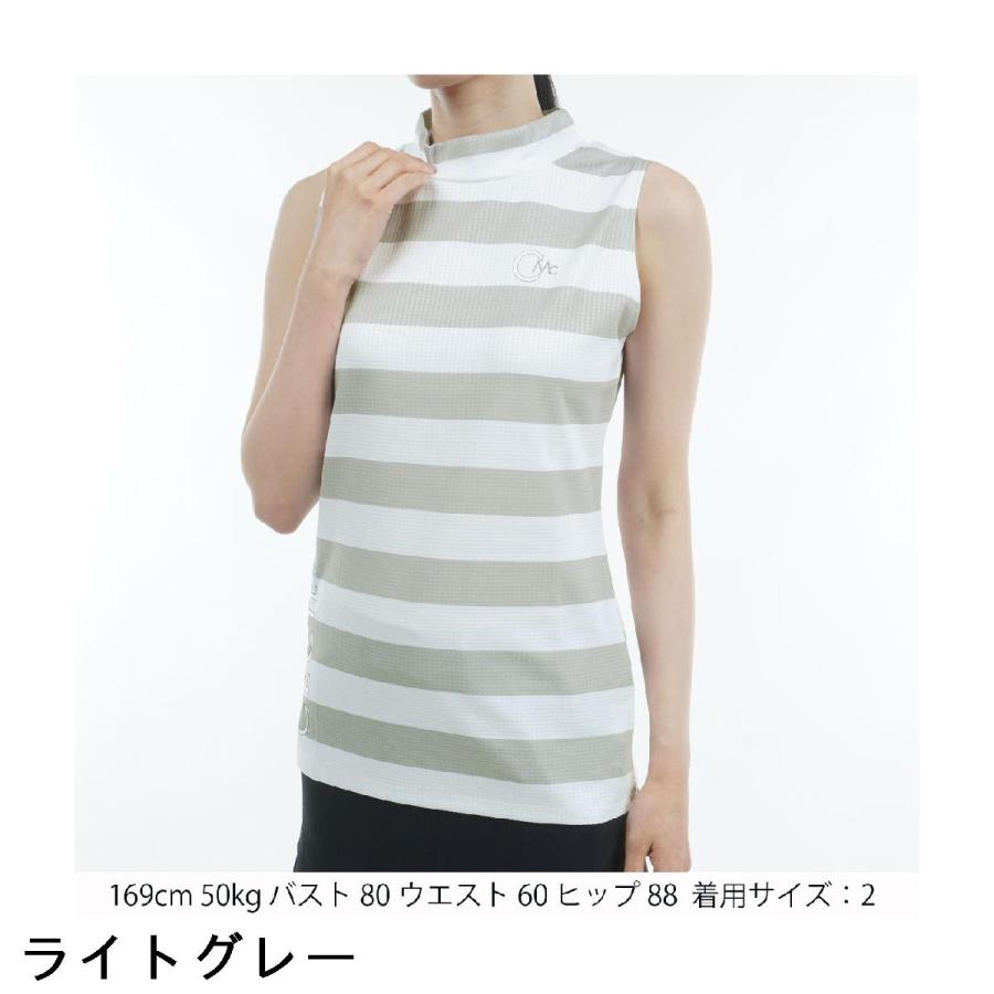 セシルマクビー グリーン CECIL McBEE green ストレッチ ボーダーモックネックノースリーブシャツ レディス｜gdoshop｜06