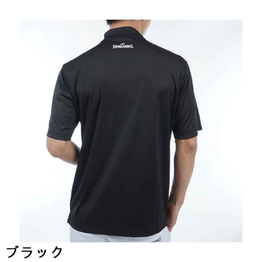 美品✨SLDO. モックネック ゴルフシャツ サイズ XL 半袖 黒色 SPALDING（スポルディング） 半袖モックネックシャツ : GDOゴルフ