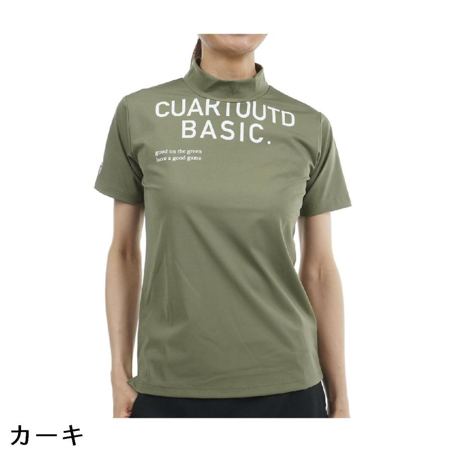 クアルトユナイテッド CUARTO UNITED ストレッチ 選べるカラー 接触冷感モックネック半袖シャツ レディス｜gdoshop｜04