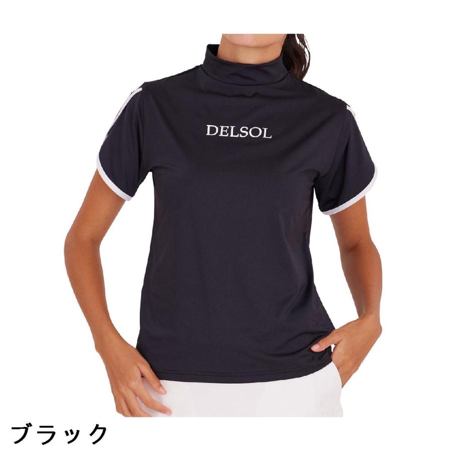 デルソルゴルフ DELSOL GOLF ストレッチ 重ね袖 パイピングモックネック半袖シャツ レディス｜gdoshop｜02