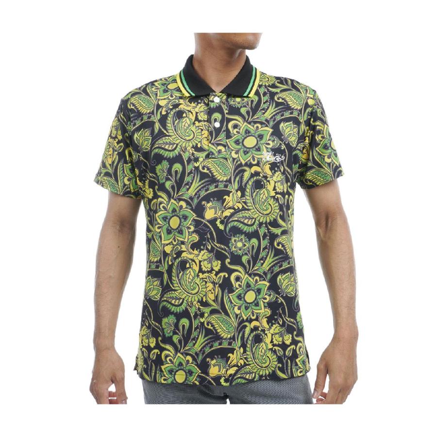 ダンスウィズドラゴン　Dance With Dragon　ストレッチ WILD FLOWERプリント半袖ポロシャツ Dance With Dragon（ダンスウィズドラゴン） ストレッチ WILD FLOWER