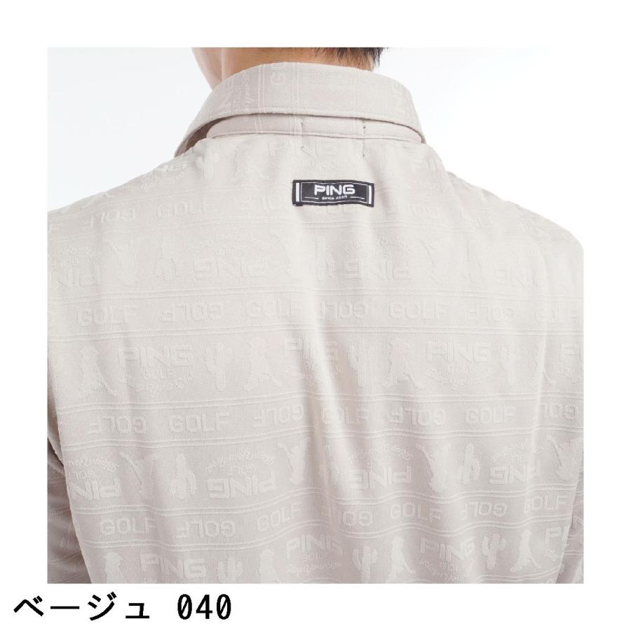 PING（ピン） PING Mr.PING 凹凸長袖ポロシャツ : GDOゴルフショップ