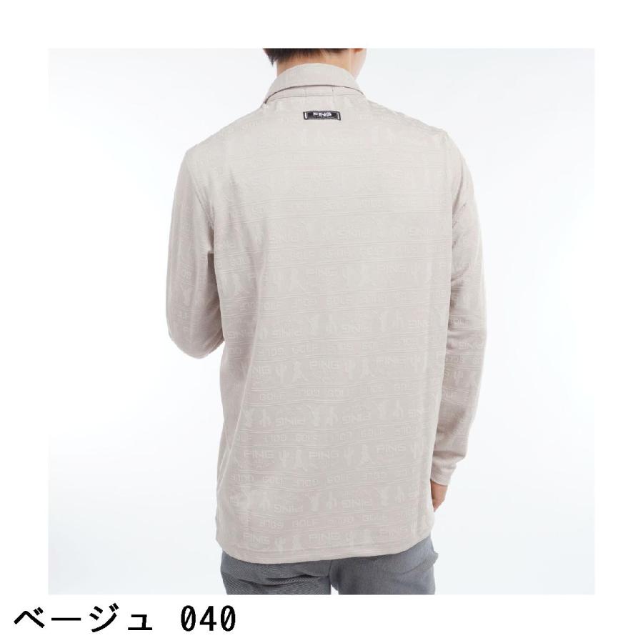 PING（ピン） PING Mr.PING 凹凸長袖ポロシャツ : GDOゴルフショップ