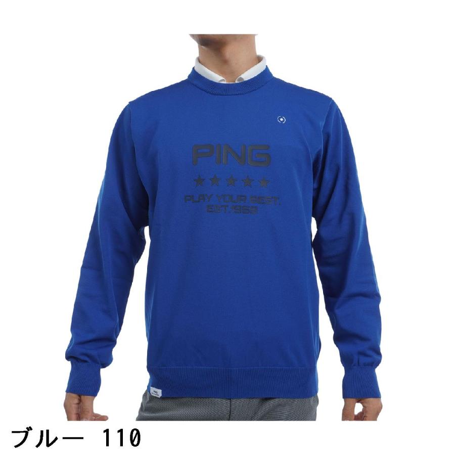 PING（ピン） ロゴプリントクルーネックセーター : GDOゴルフショップ
