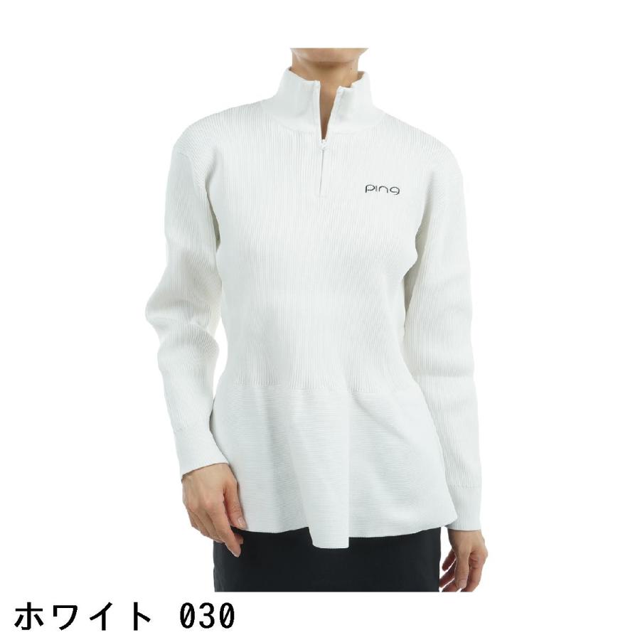 新品定価13200円 PING ペプラム ハイネック ニット 白 大きめ LL PING（ピン） ペプラムハイネックセーター レディス : GDOゴルフ