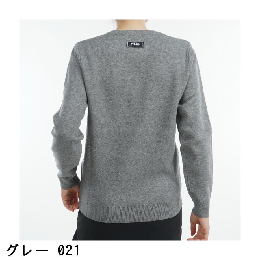 新品 PING ピン クルーネックニット セーター Mr.PINGロゴ グレー PING（ピン） PING Mr.PING USA クルーネックセーター レディス : GDO