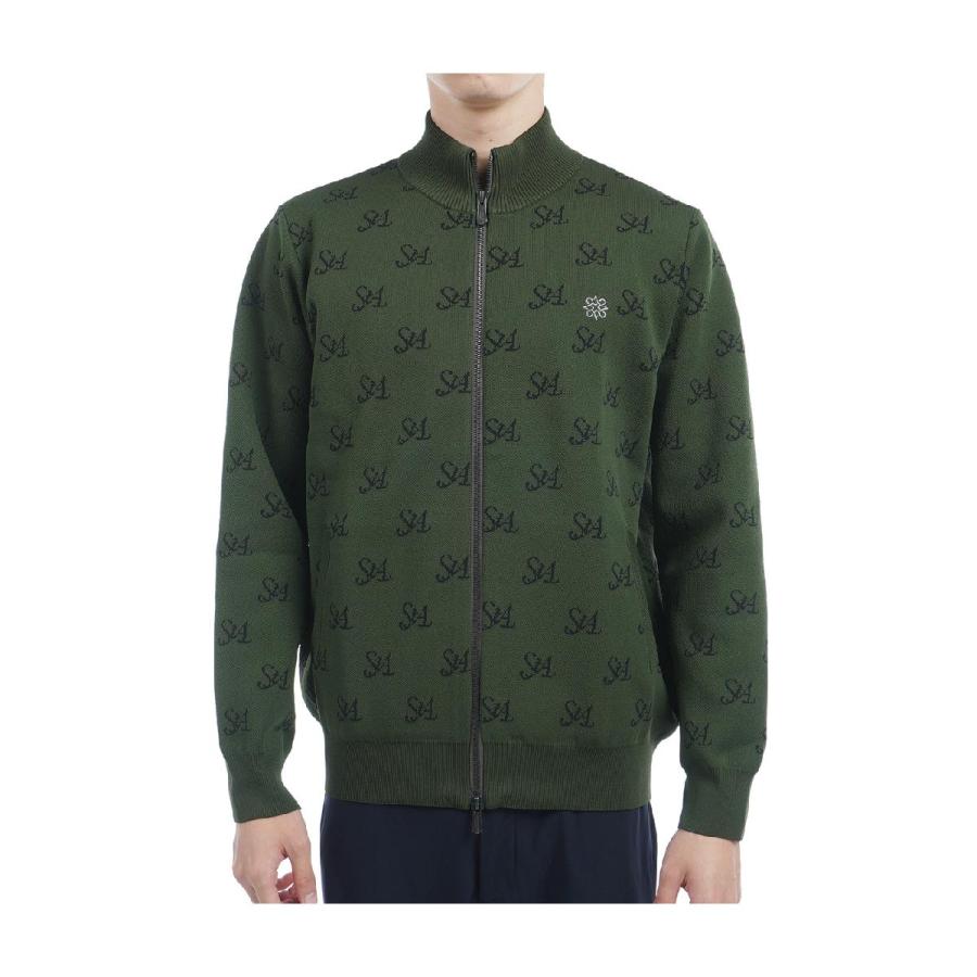 新品未使用‼️St ANDREWS フルジップニットジャケット St ANDREWS セント・アンドリュース St ANDREWS STAロゴジャカード