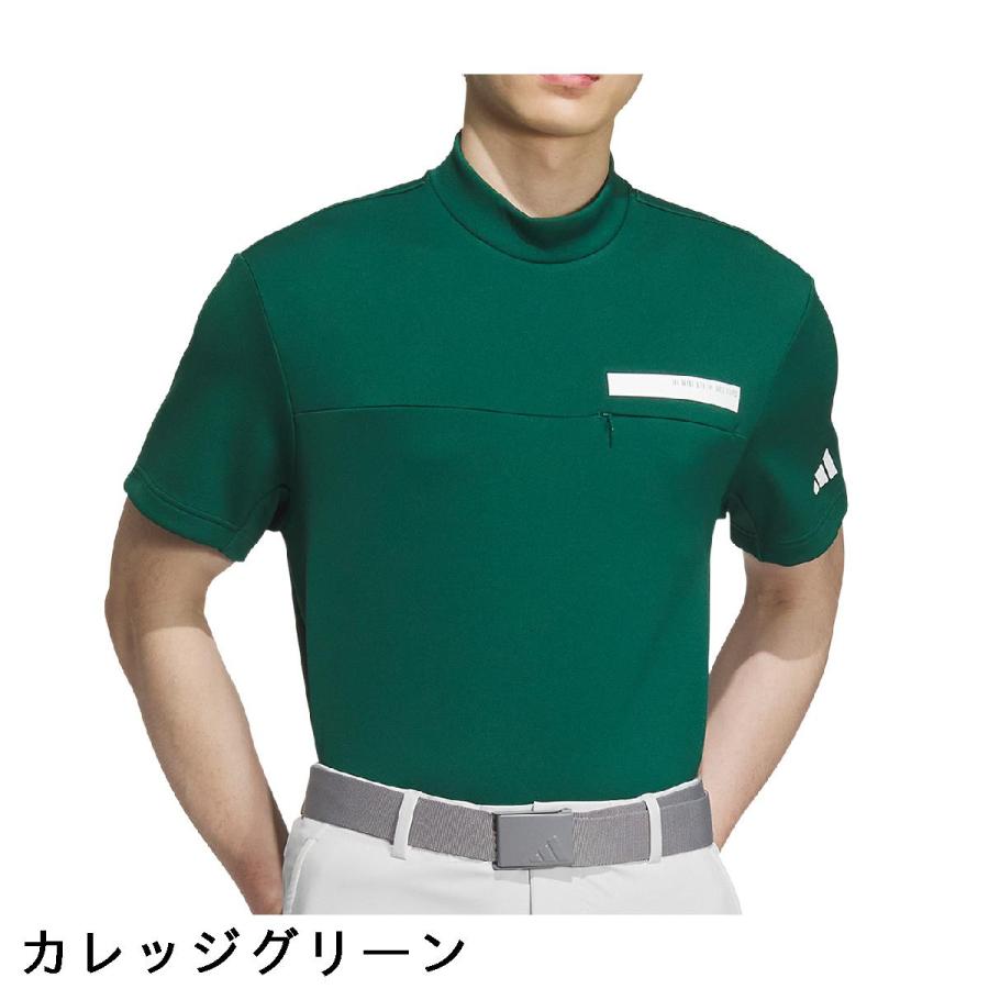 adidas（アディダス） チェストポケット付き モックネック 半袖シャツ