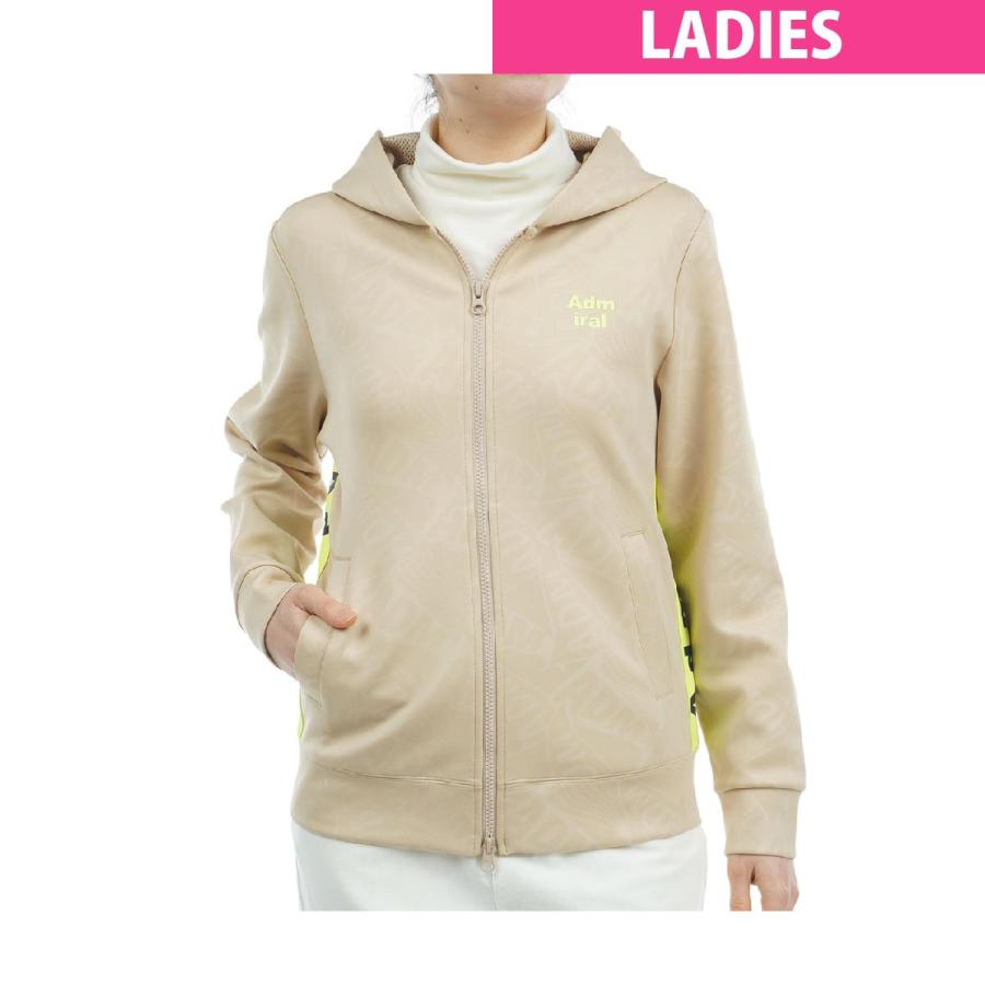 アドミラル　Admiral　ストレッチ エンボスロゴ ダンボール フルジップパーカー　レディス Admiral（アドミラル） ストレッチ エンボスロゴ ダンボール