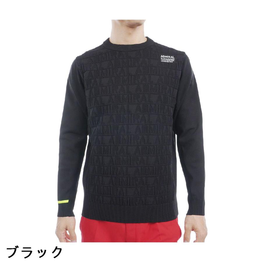 リリー アドミラル ロゴジャカード 総柄 長袖 クルーネック セーター Admiral（アドミラル） ロゴジャカード クルーネックセーター : GDO