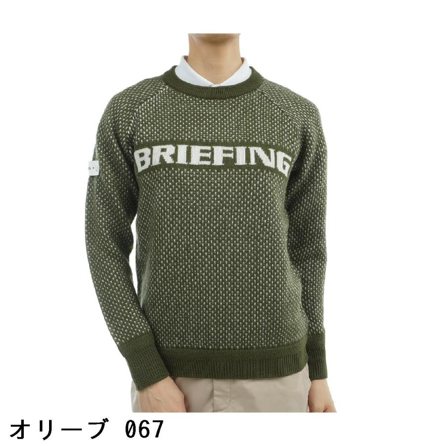 ブリーフィング BRIEFING メリノウール ロゴクルーネックセーター レディス