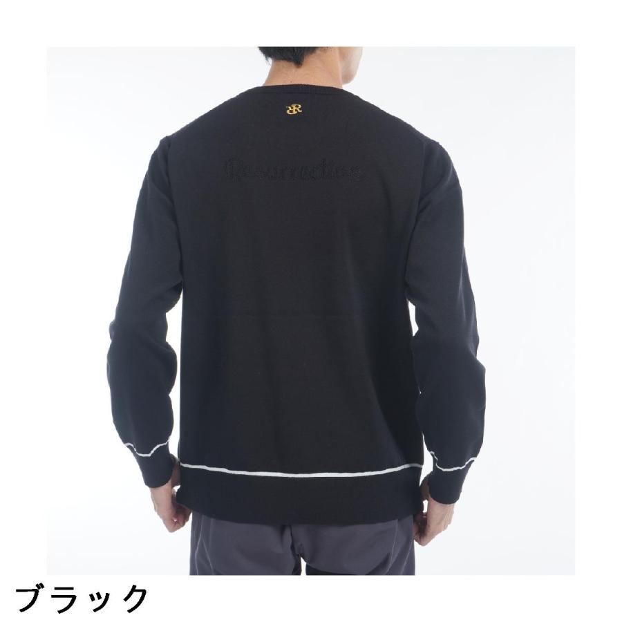 RESURRECTION GOLFメンズロゴセーター レザレクション Resurrection ロゴ クルーネックセーター : GDOゴルフ
