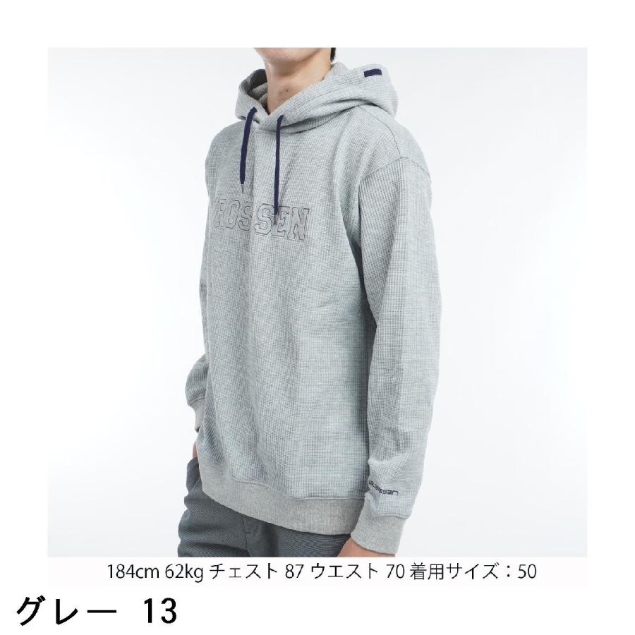 ROSASEN フリースフーディ グレー Rosasen（ロサーセン） エアーストレッチワッフル裏起毛パーカー : GDO