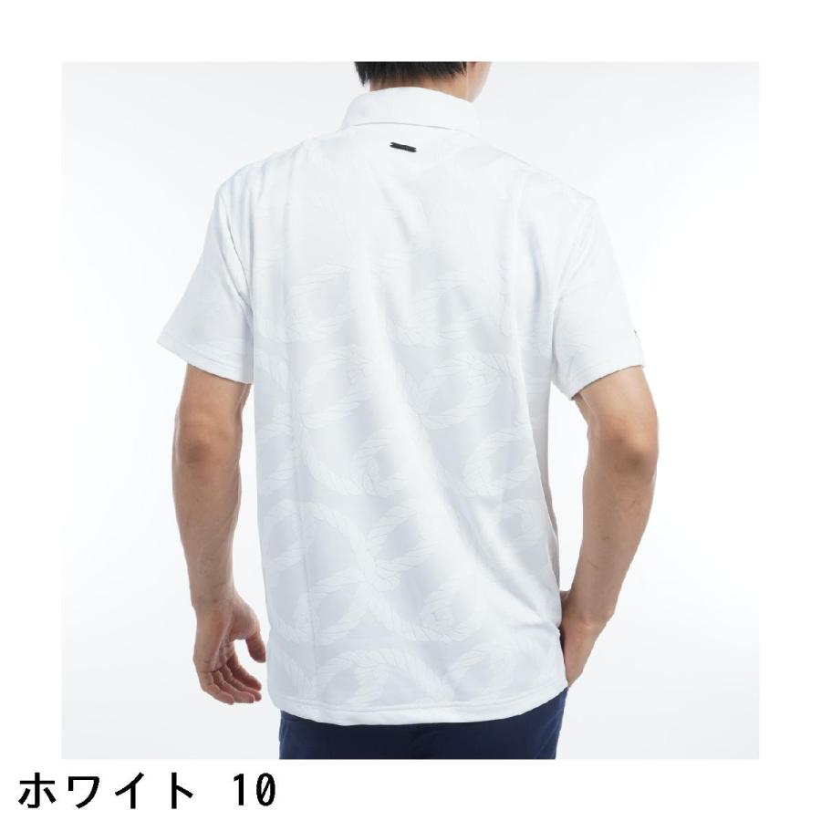 ジュン アンド ロペ JUN & ROPE ロープ柄ジャカード半袖ポロシャツ