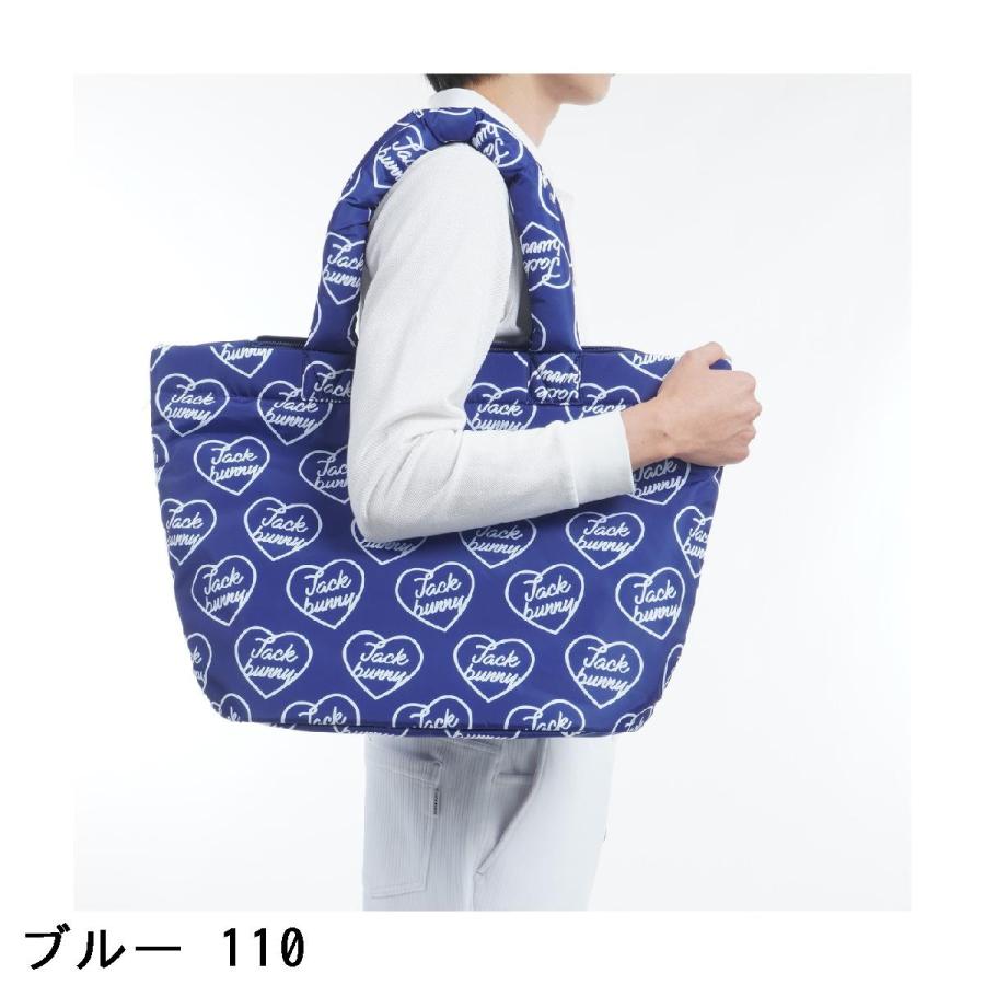 ジャックバニー　レディース　ラウンドバッグ　トートバッグ　ハート柄　ネイビー Jack Bunny!!（ジャックバニー） ハート柄プリントトートバッグ : GDO