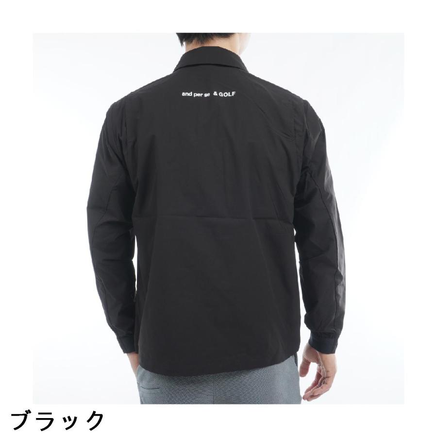 アンパスィ　and per se & GOLF　ストレッチ ＆タイプライター シャツブルゾン and per se（アンパスィ） & GOLF ストレッチ ＆タイプライター シャツ