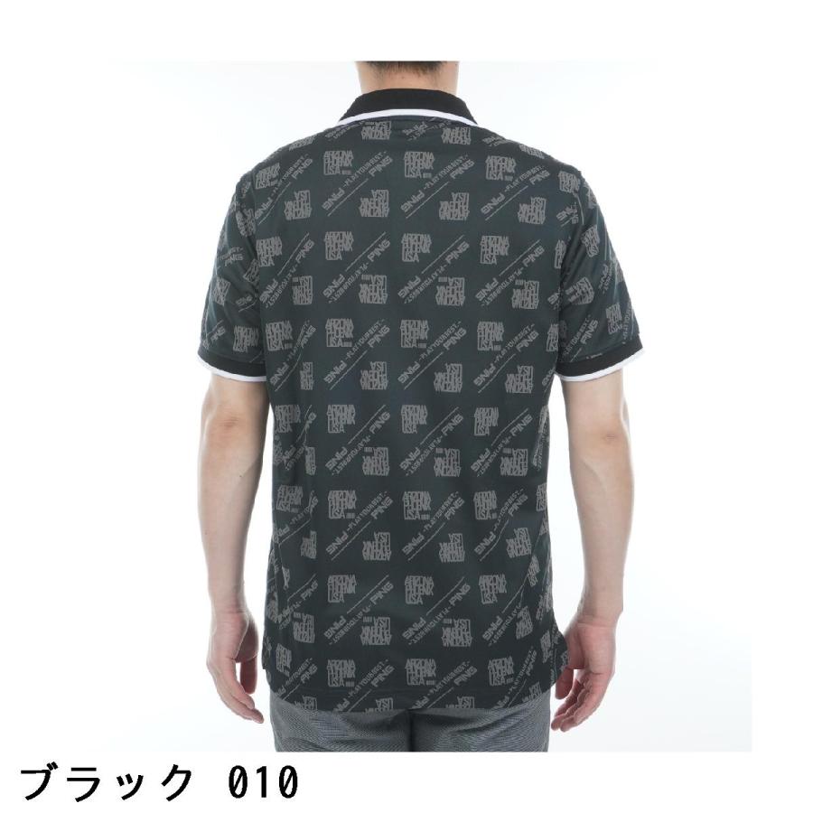 PING（ピン） バイアスロゴジャカード半袖ポロシャツ : GDOゴルフ