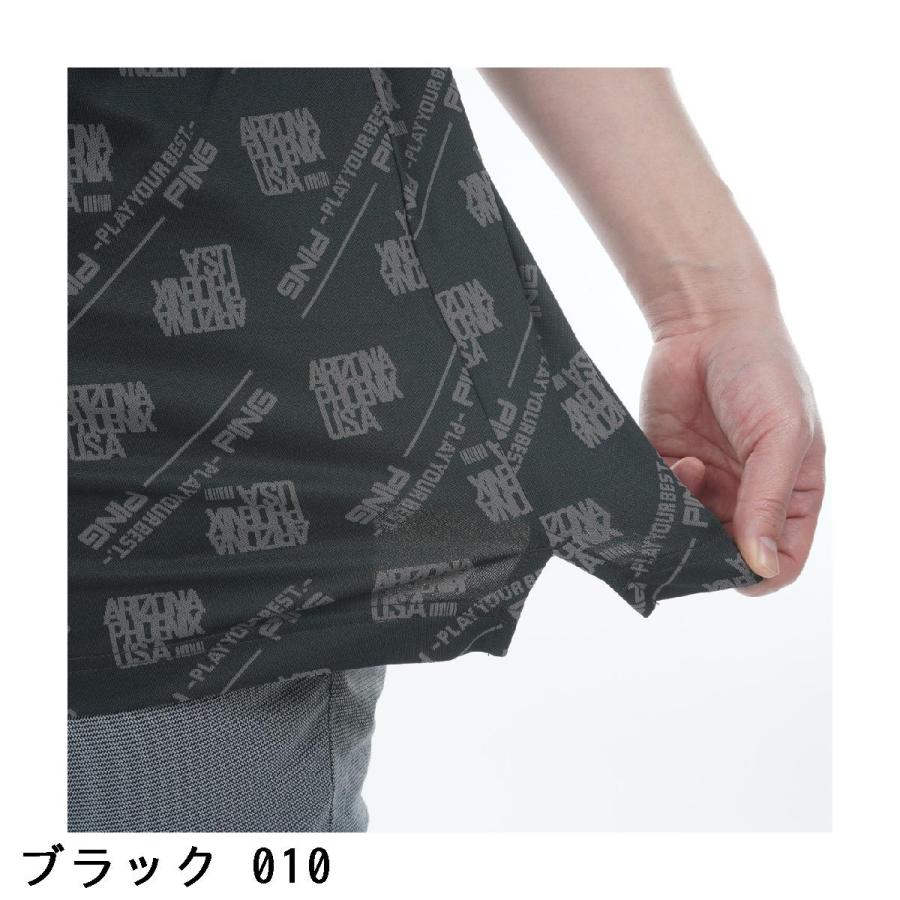 PING（ピン） バイアスロゴジャカード半袖ポロシャツ : GDOゴルフ