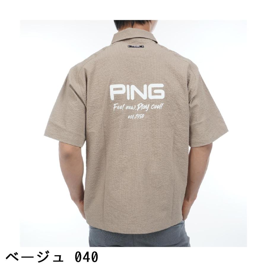 PING（ピン） シアサッカー 半袖フルジップシャツ : GDOゴルフショップ