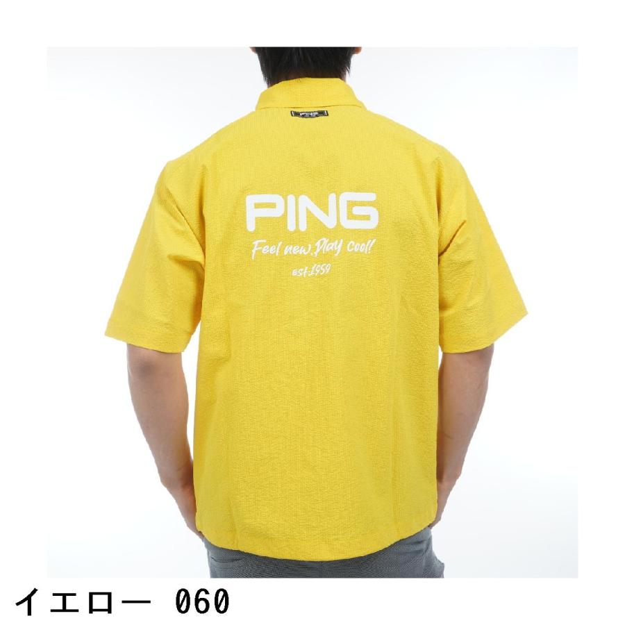 PING（ピン） シアサッカー 半袖フルジップシャツ : GDOゴルフショップ