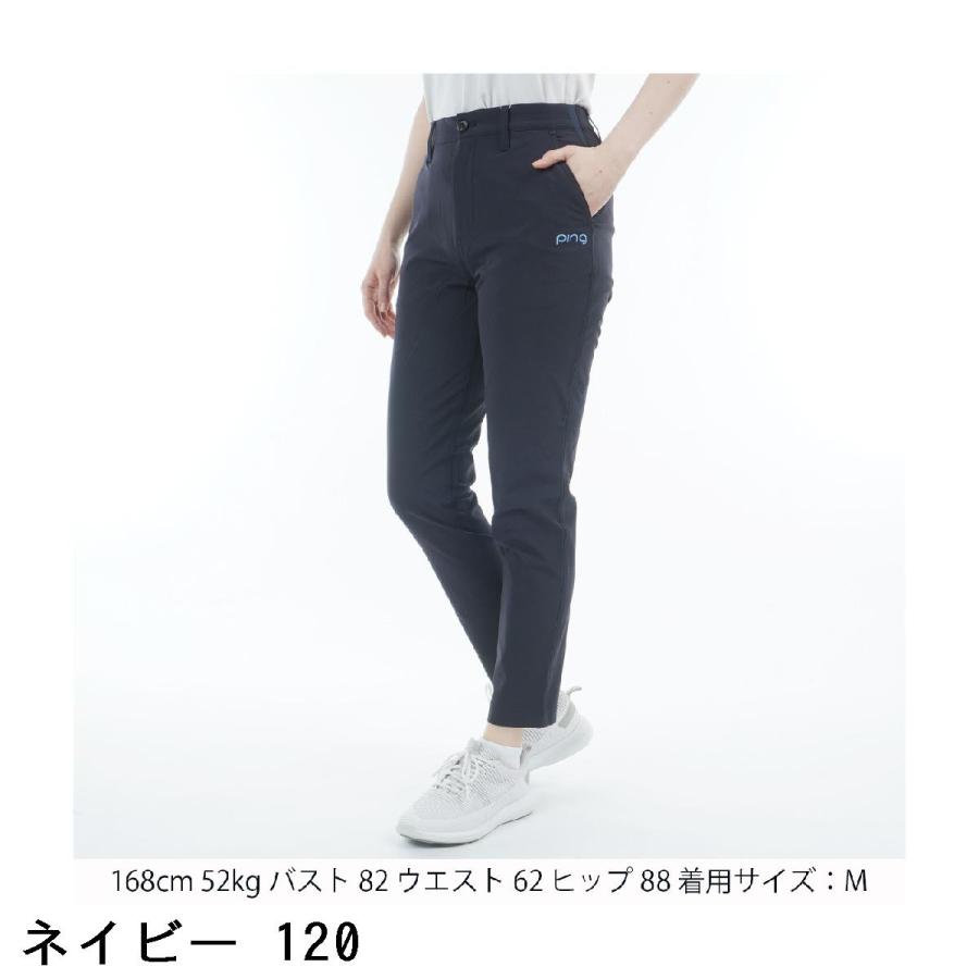 PING レディース黒パンツ スリムフィット M PING（ピン） 二重織ストレッチ テーパードパンツ レディス : GDO