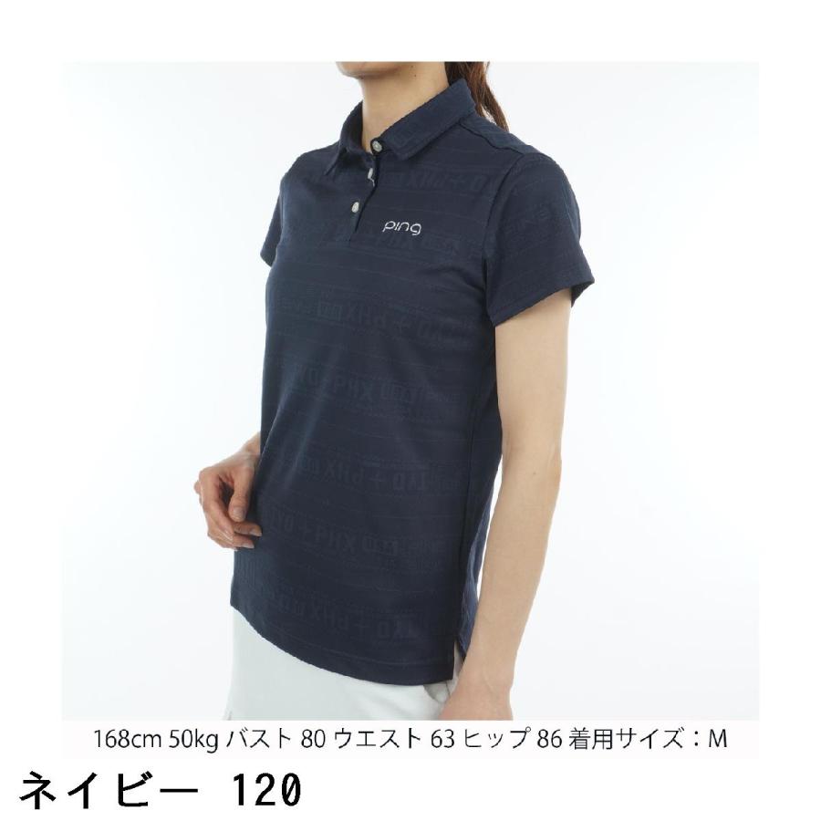 PING（ピン） チケット柄 ジャカード半袖ポロシャツ レディス : GDO
