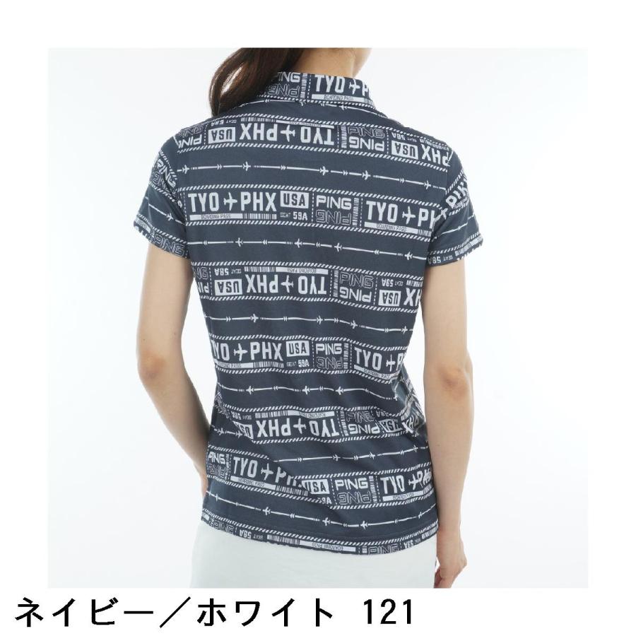 PING（ピン） チケット柄 ジャカード半袖ポロシャツ レディス : GDO
