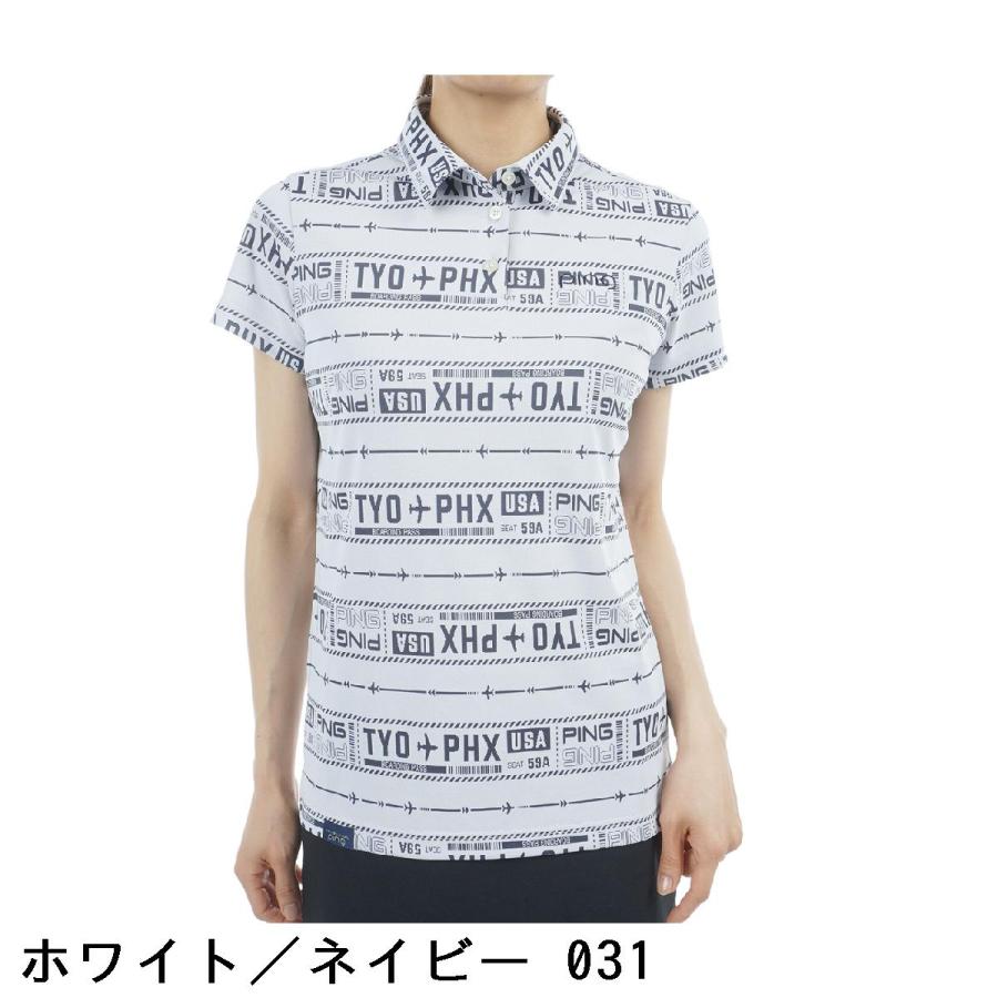 PING（ピン） チケット柄 ジャカード半袖ポロシャツ レディス : GDO