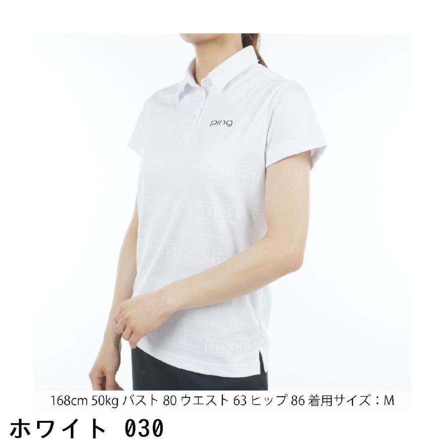 PING（ピン） チケット柄 ジャカード半袖ポロシャツ レディス : GDO